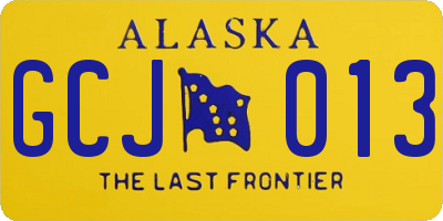 AK license plate GCJ013