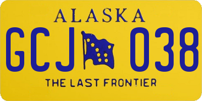 AK license plate GCJ038