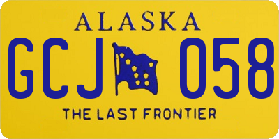 AK license plate GCJ058