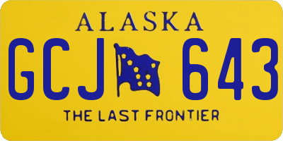 AK license plate GCJ643