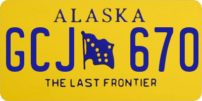 AK license plate GCJ670