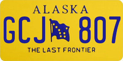 AK license plate GCJ807