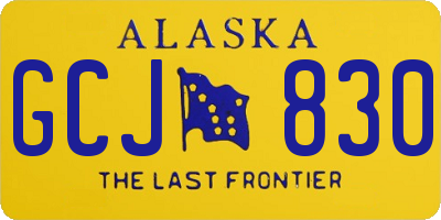 AK license plate GCJ830