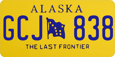 AK license plate GCJ838