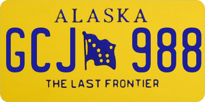 AK license plate GCJ988