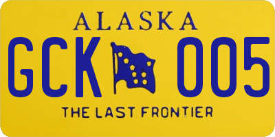 AK license plate GCK005