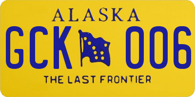 AK license plate GCK006
