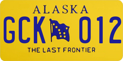 AK license plate GCK012