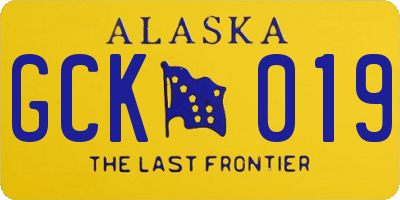AK license plate GCK019