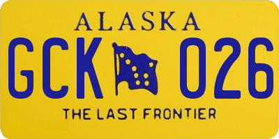 AK license plate GCK026