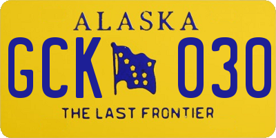 AK license plate GCK030