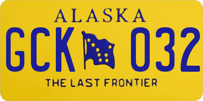 AK license plate GCK032