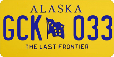 AK license plate GCK033