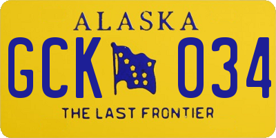 AK license plate GCK034