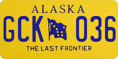AK license plate GCK036