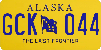 AK license plate GCK044