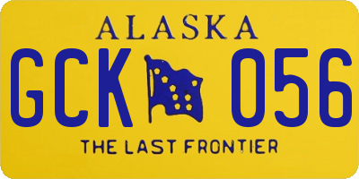 AK license plate GCK056