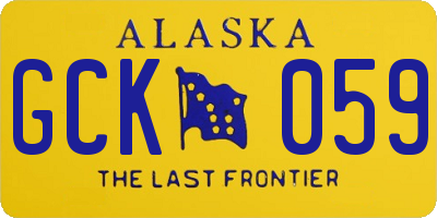AK license plate GCK059