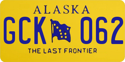 AK license plate GCK062