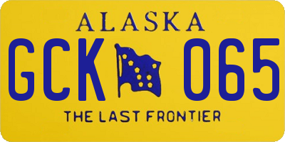 AK license plate GCK065