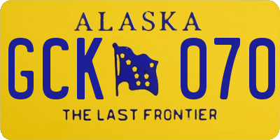 AK license plate GCK070
