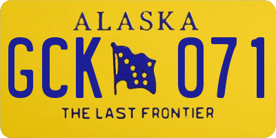 AK license plate GCK071