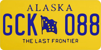 AK license plate GCK088