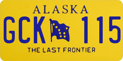 AK license plate GCK115