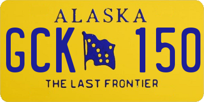 AK license plate GCK150