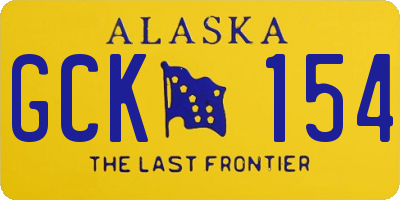 AK license plate GCK154