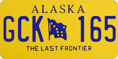 AK license plate GCK165