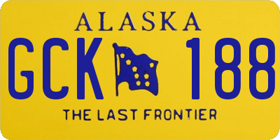 AK license plate GCK188