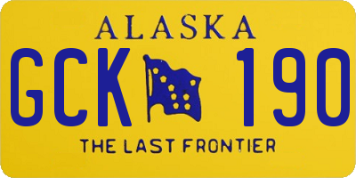AK license plate GCK190