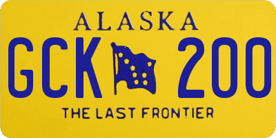 AK license plate GCK200