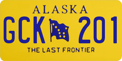 AK license plate GCK201
