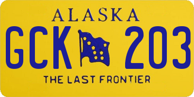 AK license plate GCK203