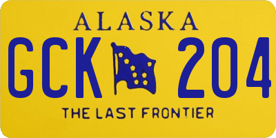 AK license plate GCK204