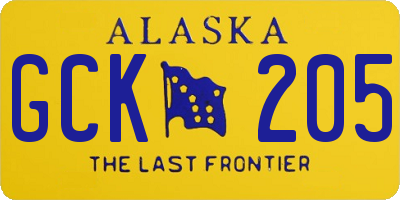 AK license plate GCK205
