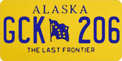 AK license plate GCK206