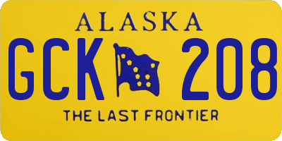 AK license plate GCK208