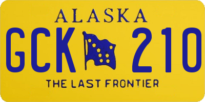 AK license plate GCK210