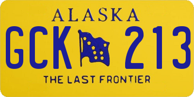 AK license plate GCK213