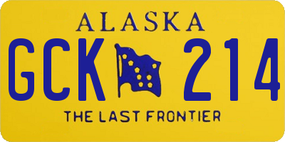 AK license plate GCK214
