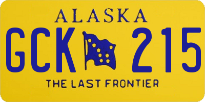 AK license plate GCK215