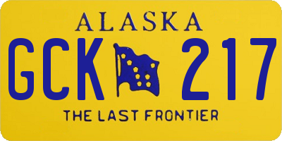 AK license plate GCK217