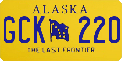 AK license plate GCK220
