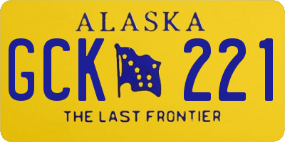 AK license plate GCK221