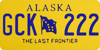 AK license plate GCK222