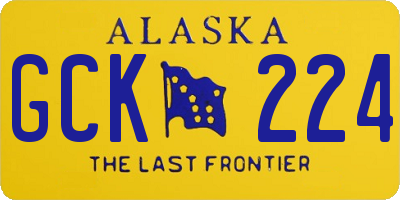 AK license plate GCK224