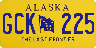 AK license plate GCK225